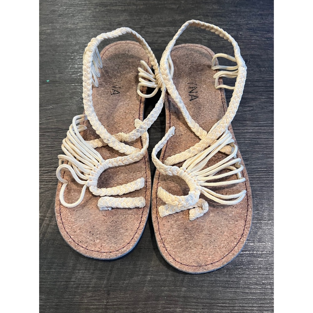 VINA Womens Sandals Braided Rope Strappy Cream Size 9